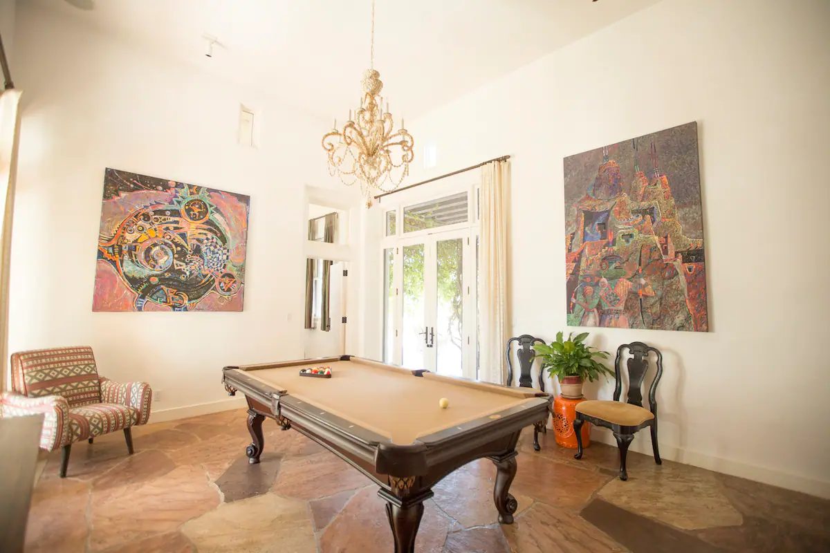 Pool room at the private estate